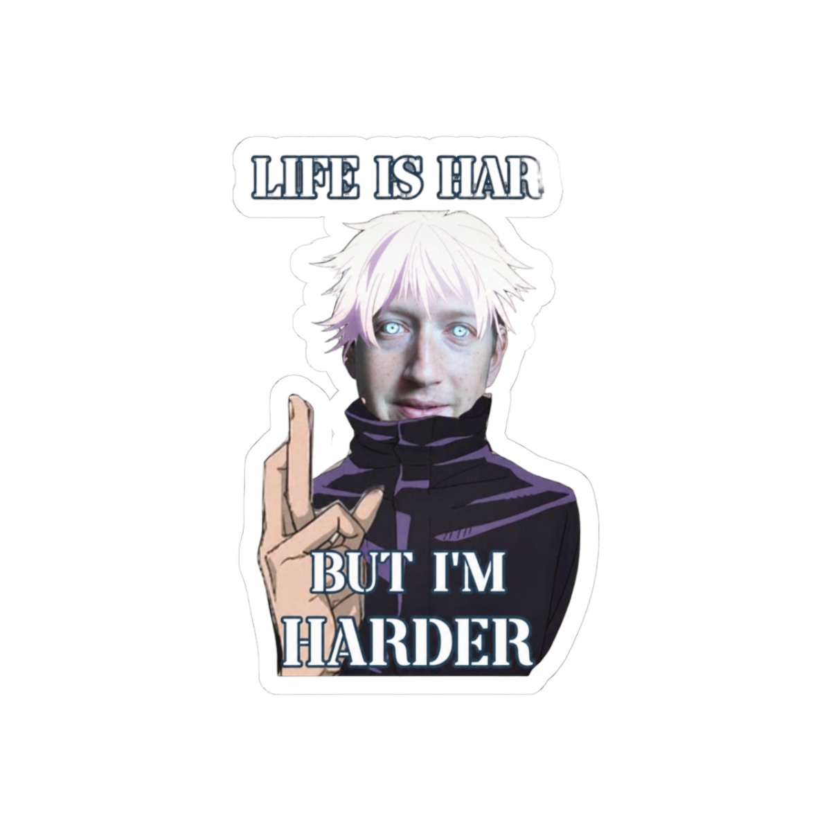 Life is Hard But I'm Harder Bold Typography Motivational Sticker