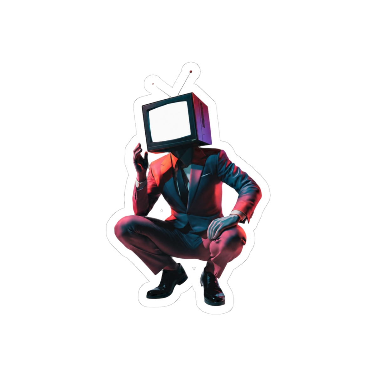 TV Man Sigma Rizz Fanum Tax Gyatt Funny Meme Sticker