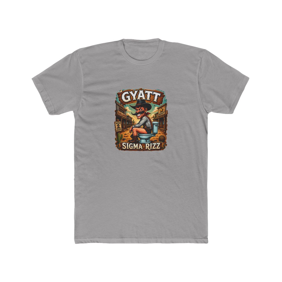 Gyatt Sigma Rizz Toilet Cowboy Meme T Shirt - TikTok Slang Gift