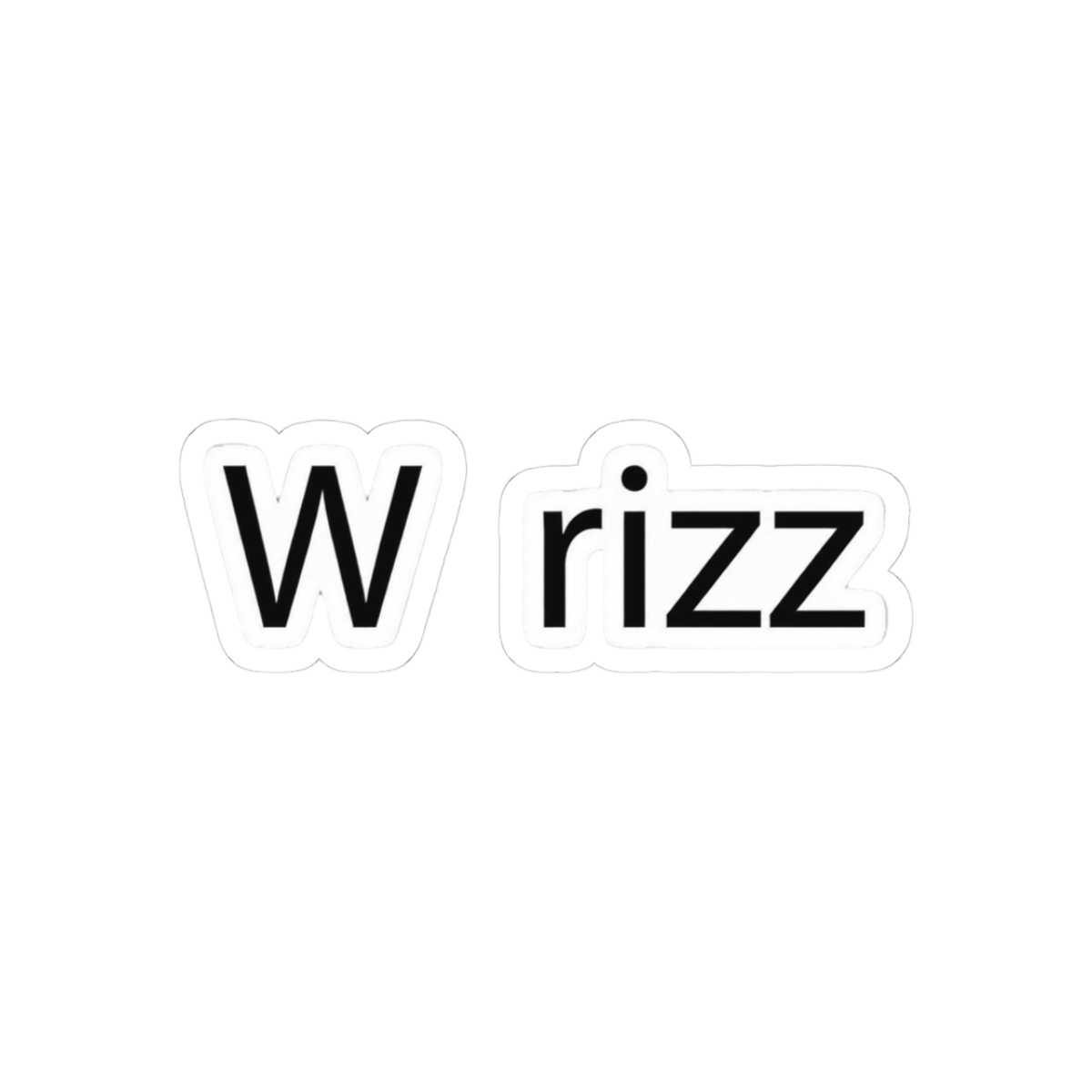 W Rizz Bold Laptops Bottles Sticker